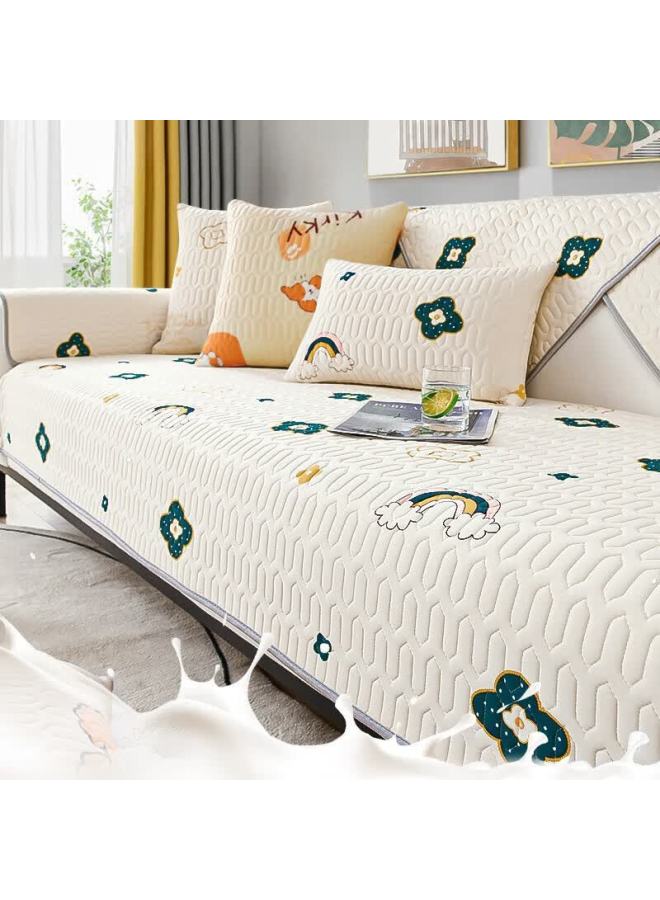 Avivi Sofa Cushion, Summer Ice Silk Cooling Mat, Sofa Cover, Non-slip Sofa Slipcover, Flower Pattern, 90*160 CM - Image 1