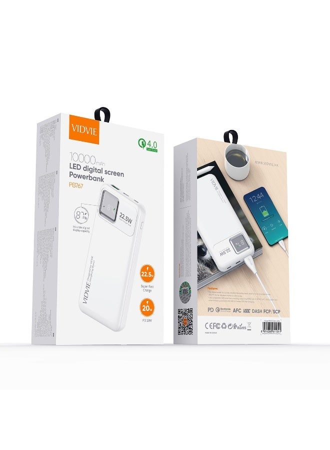 VIDVIE10000 MAH Pb767 Power Bank, Super Fast Charging 4.0, 22.5W - Image 2