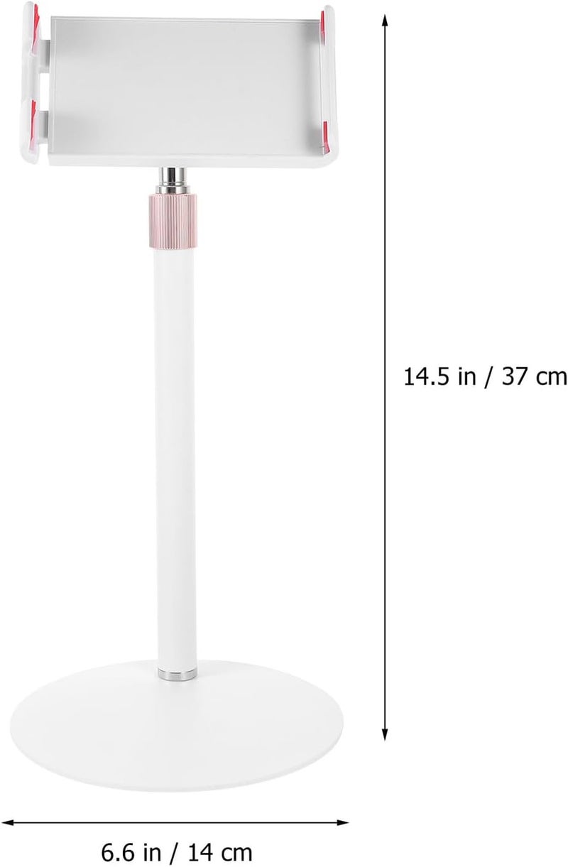 Adjustable Tablet Bracket and Desktop Phone Stand for Students, Multi-Angle White Tablet Holder with Mobile Phone Support Rack for Home and Office Use - Image 1