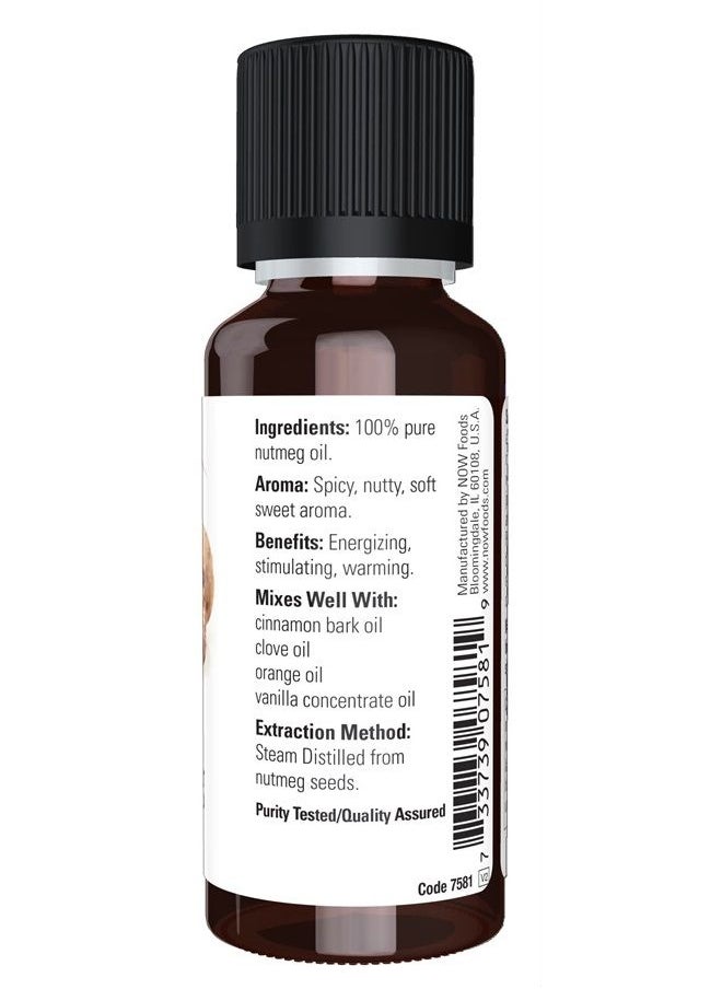 now - Essential Oils, Nutmeg Oil, Energizing Aromatherapy Scent, Steam Distilled, 100% Pure, Vegan, Child Resistant Cap, 1-Ounce - Image 1