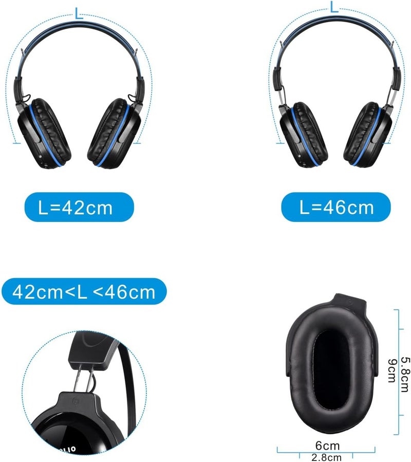 SIMOLIO 2 Pack Wireless Car Headphones for Kids with Travelling Bag - Universal Rear Entertainment System - Image 4