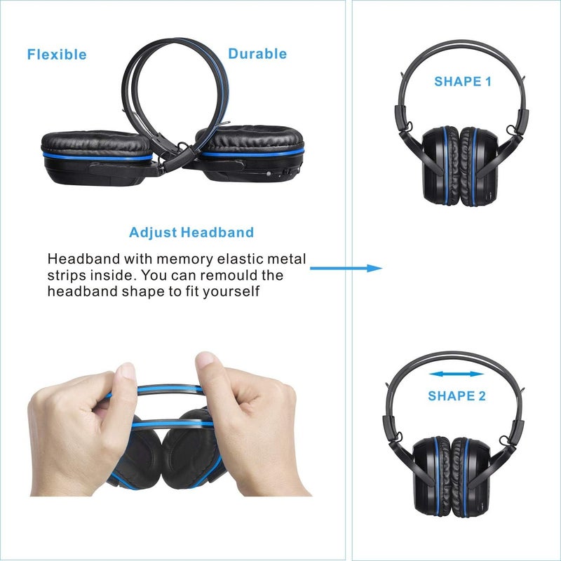 SIMOLIO 2 Pack Wireless Car Headphones for Kids with Travelling Bag - Universal Rear Entertainment System - Image 5