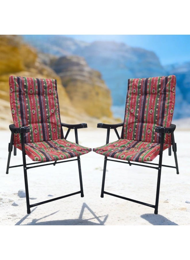 سمارت هوم طقم كراسي سدو قابل للطي مع مسند زراع يتكون من كرسيان ، مقعد رحلات ،كرسي رياضي، كرسي خارجي وكرسي حديقة - Image 3