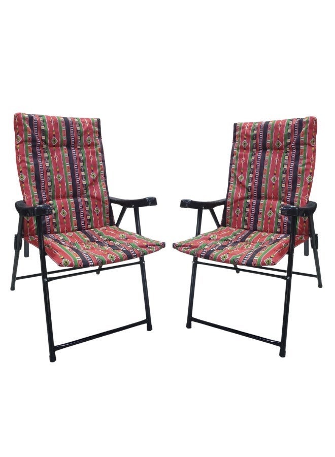 سمارت هوم طقم كراسي سدو قابل للطي مع مسند زراع يتكون من كرسيان ، مقعد رحلات ،كرسي رياضي، كرسي خارجي وكرسي حديقة - Image 1