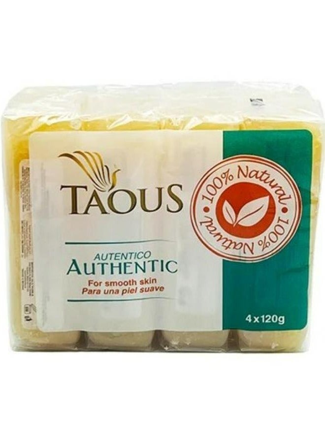 Taous صابون مغربي طبيعي بار أصلي مغذي عادي 125 جرام * 4 قطع - Image 1