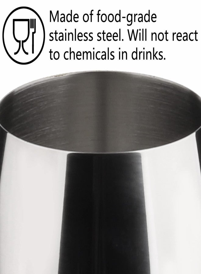 Arora Stainless Steel Wine Glass 18oz - Set of 4 Silver - 3.6" D x 8.3" H (850992) - Image 3