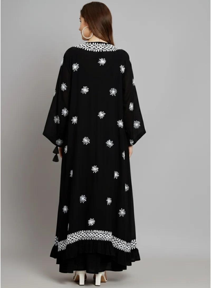 Alaya Hand Embroidered Chikankari Modal Kaftan-AL3605