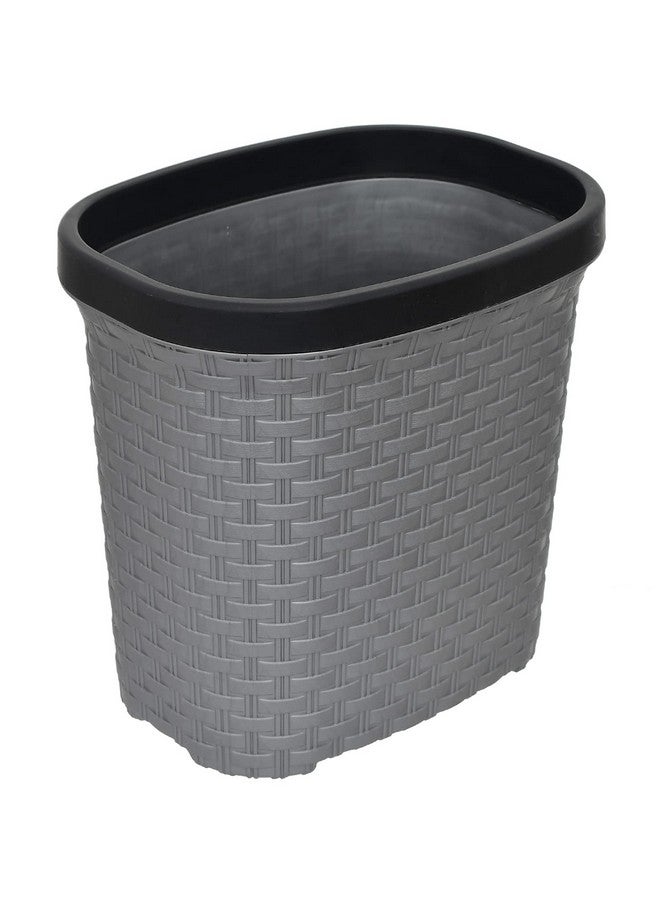 Kuber Industries Open Plastic Dustbin Without Lid|Garbage Bin, Trash Can, Waste Bin For Home, Office 7 Litre (Grey) - Image 3