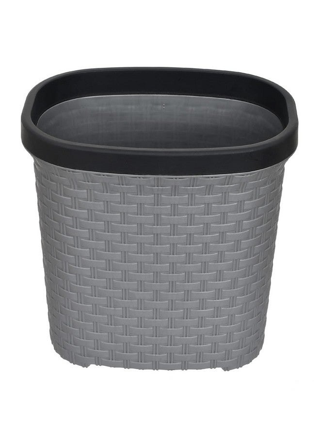 Kuber Industries Open Plastic Dustbin Without Lid|Garbage Bin, Trash Can, Waste Bin For Home, Office 7 Litre (Grey) - Image 2