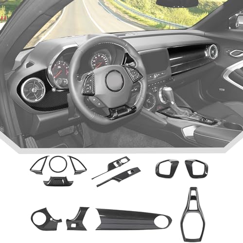 JeCar 12pcs for Camaro Interior Trim Kit Compatible with 2017-2022 Chevrolet Chevy Camaro Center Console Carbon Fiber Interior Accessories - Image 1