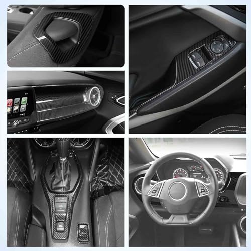 JeCar 12pcs for Camaro Interior Trim Kit Compatible with 2017-2022 Chevrolet Chevy Camaro Center Console Carbon Fiber Interior Accessories - Image 2