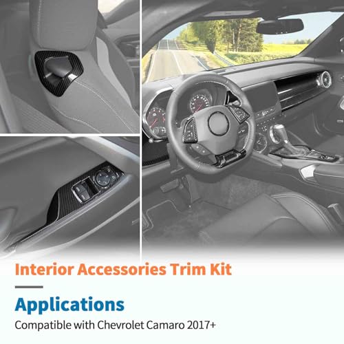 JeCar 12pcs for Camaro Interior Trim Kit Compatible with 2017-2022 Chevrolet Chevy Camaro Center Console Carbon Fiber Interior Accessories - Image 5