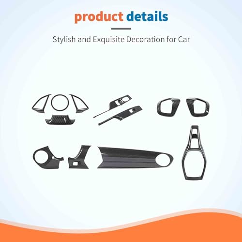 JeCar 12pcs for Camaro Interior Trim Kit Compatible with 2017-2022 Chevrolet Chevy Camaro Center Console Carbon Fiber Interior Accessories - Image 4