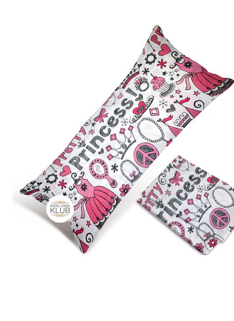 Hotel Linen Klub 1PC  Long Body  Pillowcase - 100% Cotton Princess Printed  with envelope closure, Soft and Durable Quality, Size : 45 x 125cm
