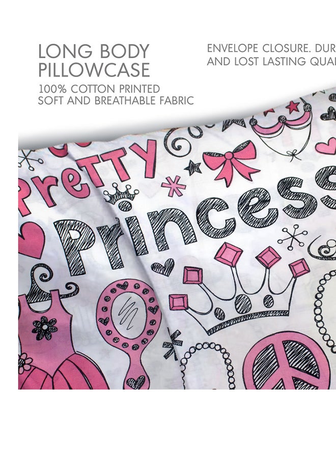 Hotel Linen Klub 1PC  Long Body  Pillowcase - 100% Cotton Princess Printed  with envelope closure, Soft and Durable Quality, Size : 45 x 125cm
