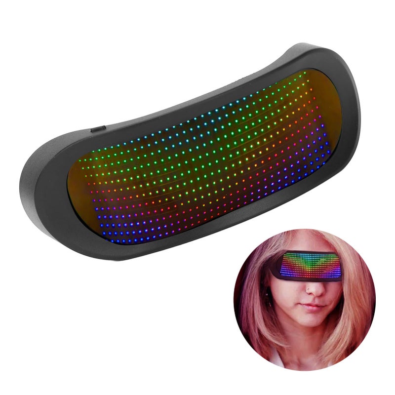 LED Light Up Glasses 4 Modes Frameless 12x36 Pixels APP Control BT Full Color Luminous Glasses - Image 3