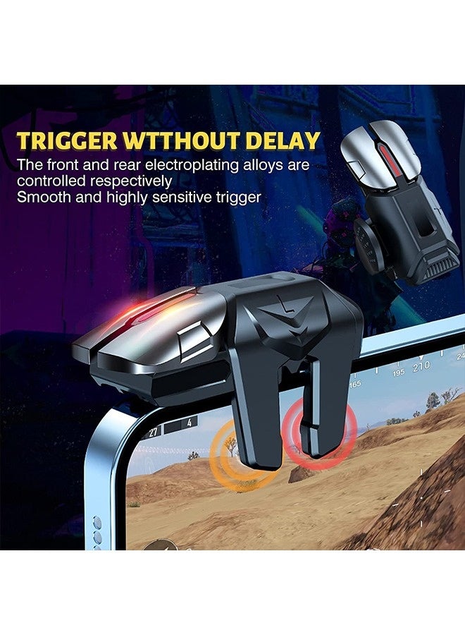 Mobile Game Controller Trigger, 6 Finger Game Trigger, Sensitive Shoot TargetMetal ons for PUBG/Fortnite/Call of Duty/Rules of Survival and many other games(include 2pcs Finger Sleeves) - Image 3