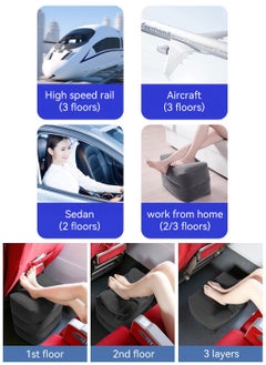 LEOKOR Inflatable Travel Foot Rest Pillow Adjustable Three Layers Height Leg Pillow for Airplanes, Cars, Home, Trains  - Image 3