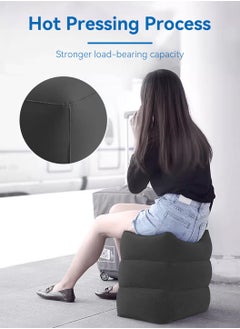 LEOKOR Inflatable Travel Foot Rest Pillow Adjustable Three Layers Height Leg Pillow for Airplanes, Cars, Home, Trains  - Image 5