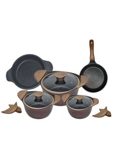 8 Pcs Titanium Cookware set -Royal Color