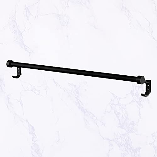 Plantex Aluminium Single Towel Rod for Bathroom/Towel Rack/Bathroom Towel Holder/Towel Stand with Hooks/Bathroom Accessories (24 inch - Black) - Image 3