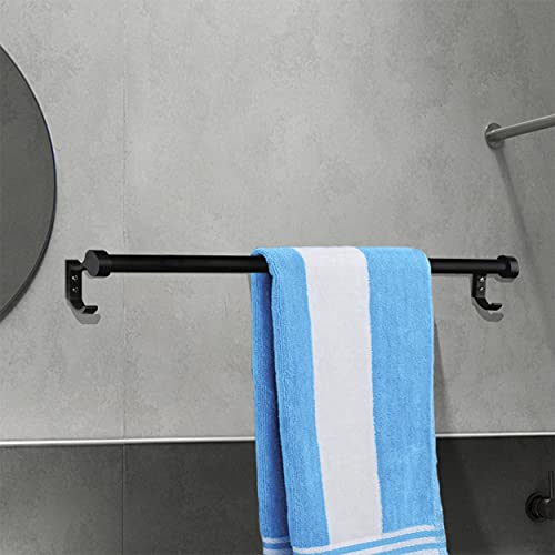 Plantex Aluminium Single Towel Rod for Bathroom/Towel Rack/Bathroom Towel Holder/Towel Stand with Hooks/Bathroom Accessories (24 inch - Black) - Image 4