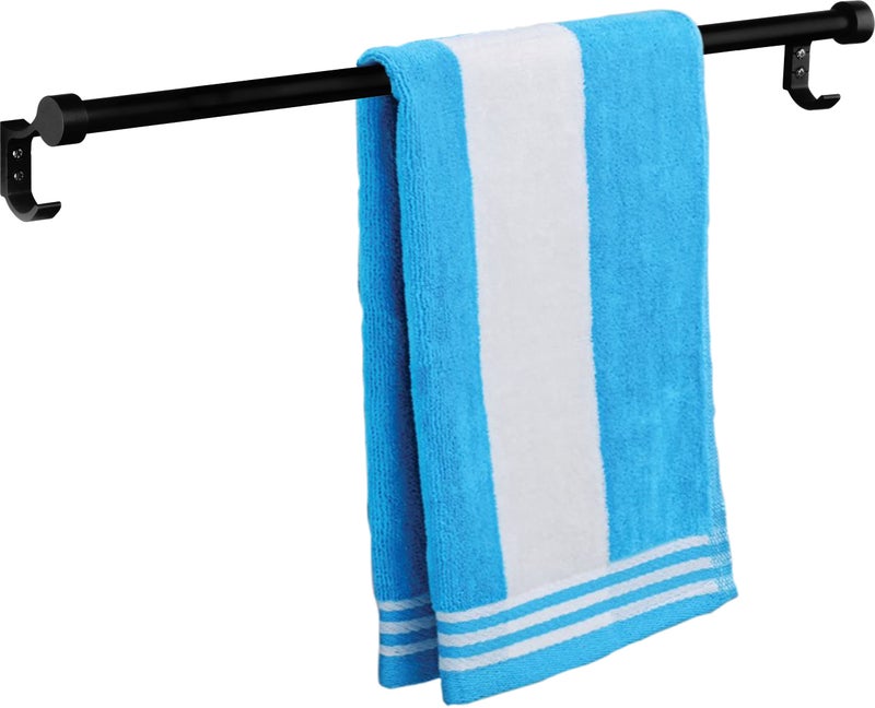 Plantex Aluminium Single Towel Rod for Bathroom/Towel Rack/Bathroom Towel Holder/Towel Stand with Hooks/Bathroom Accessories (24 inch - Black) - Image 5