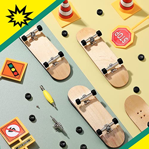 Zhehao 8 Pcs Fingerboard Bearing Wheels Standard Fingerboard Tool CNC Lathed Bearing Wheels Screwdriver and 2 Pcs Nut Driver for 34 mm Wide Decks Finger Skateboard Trucks(Black) - Image 5