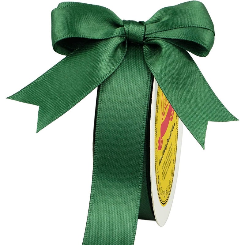 LEEQE Double Face Forest Green Satin Ribbon 78 inch X 25 Yards Polyester Forest Green Ribbon for Gift Wrapping Very Suitable for Weddings Party Invitation Decorations and More