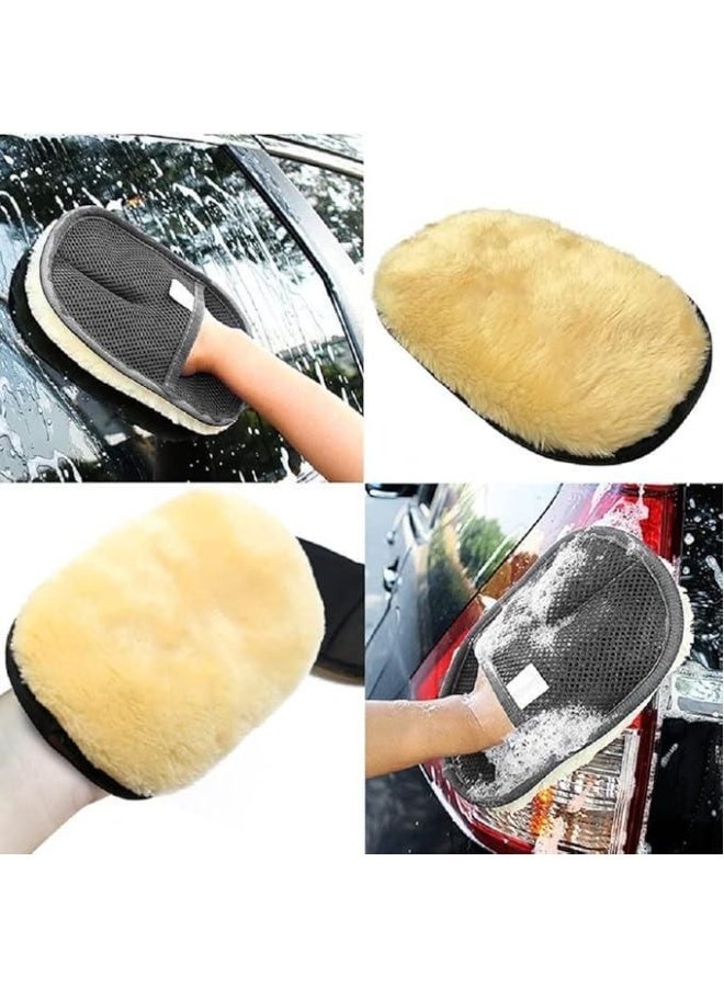 Microfiber and high-density wool car wash and polishing glove, lint-free and scratch-resistant - Image 2