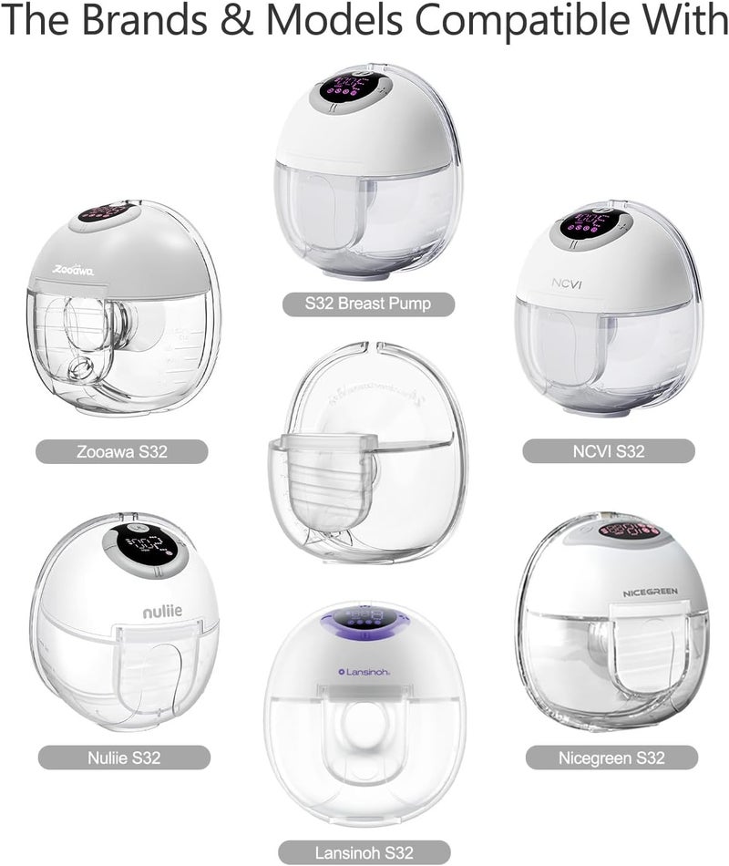 Gowing قطع مضخة الثدي القابلة للارتداء ديسكريت ديو تشمل صمام بطة، غشاء سيليكون، فنجان جمع الحليب بحجم 24 مم متوافق مع قطع غيار مضخة الثدي القابلة للارتداء نولي S32 - Image 2