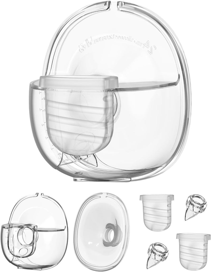 Gowing قطع مضخة الثدي القابلة للارتداء ديسكريت ديو تشمل صمام بطة، غشاء سيليكون، فنجان جمع الحليب بحجم 24 مم متوافق مع قطع غيار مضخة الثدي القابلة للارتداء نولي S32 - Image 1