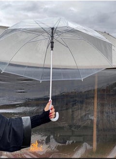 Semi-automatic transparent umbrella