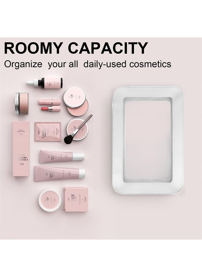 LETGO Clear Makeup Bags, TSA Approved Toiletry Bag with Zipper, Clear Makeup Organizer Fit Carry-on Travel Essentials,Portable Travel Clear Cosmetic Bags Pouch for Women Men (Clear-White)  - Image 3