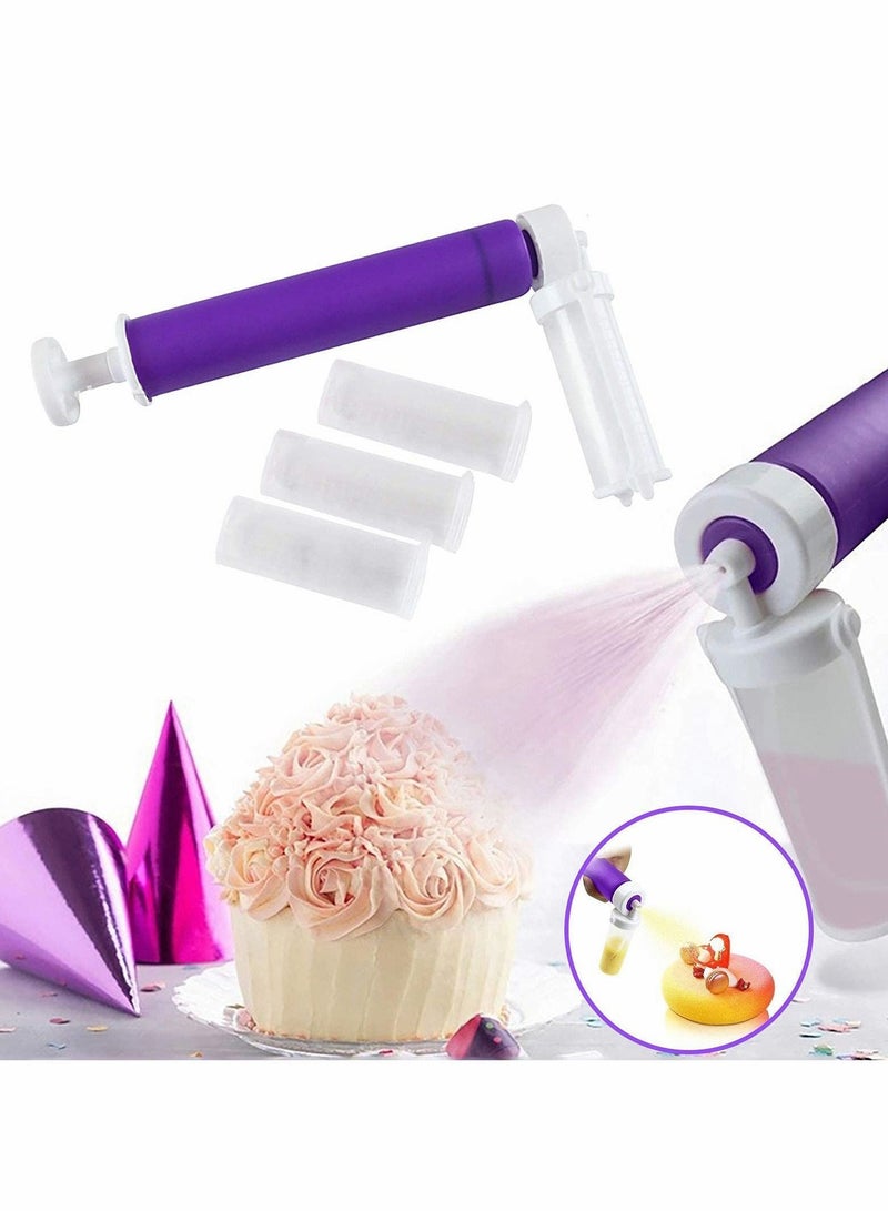 Manual Airbrush for Decorating Cakes,DIY Baking Tools with 4pcs Cake Spray Tube Kitchen Cakes Cupcakes Cookies and Desserts - Image 4
