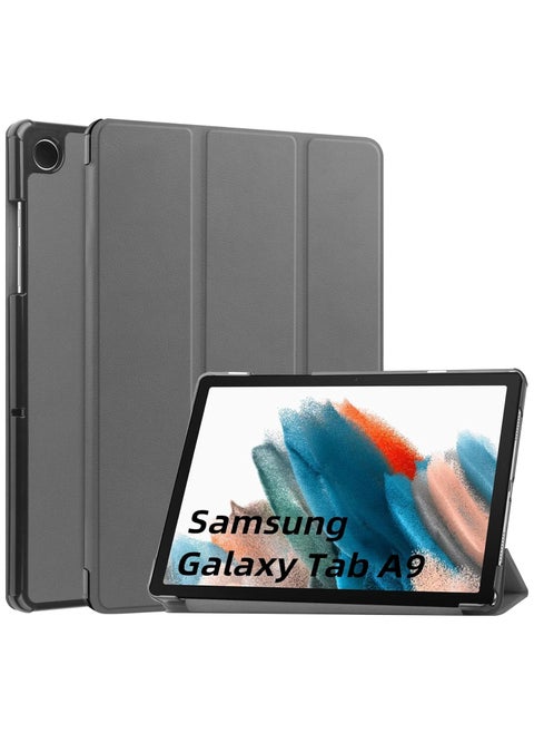 حافظة لجهاز سامسونج جالكسي تاب A9 2023 (SM-X110 SM-X115)، غطاء جلدي متعدد الزوايا، حافظة نحيفة قابلة للطي لجهاز سامسونج جالكسي تاب A9 مقاس 8.7 بوصة (رمادي)