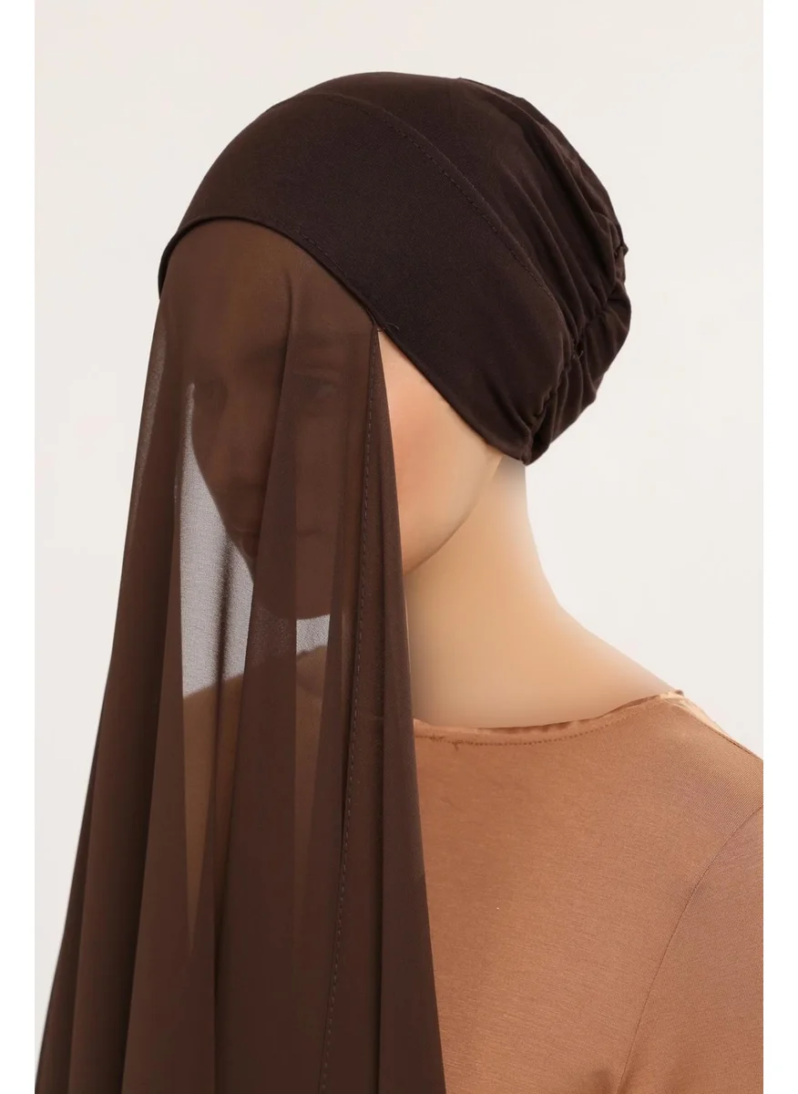Altobeh Ready Practical Luxury Snap-on Elastic Bonnet Chiffon Shawl