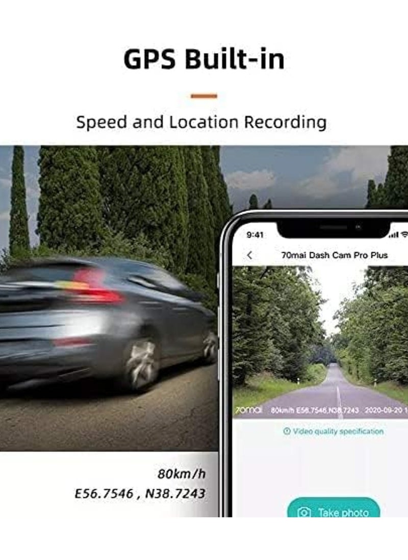 erorex - 70mai Smart Dash Cam Pro Plus Sets A500S 5MP Resolution Free Wifi 24 hours Parking Monitor 140 Degree Wide View Angle Dual Video Recording - Image 1