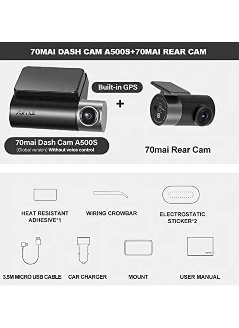 erorex - 70mai Smart Dash Cam Pro Plus Sets A500S 5MP Resolution Free Wifi 24 hours Parking Monitor 140 Degree Wide View Angle Dual Video Recording - Image 1
