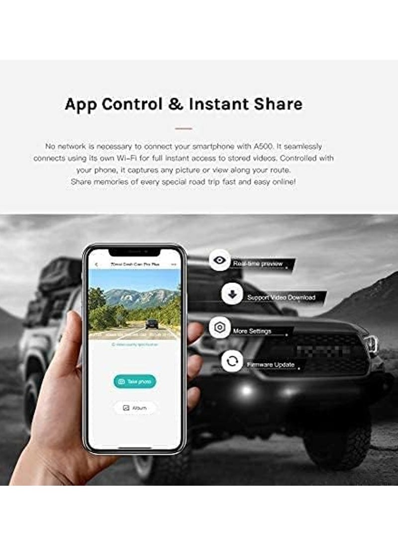 erorex - 70mai Smart Dash Cam Pro Plus Sets A500S 5MP Resolution Free Wifi 24 hours Parking Monitor 140 Degree Wide View Angle Dual Video Recording - Image 1