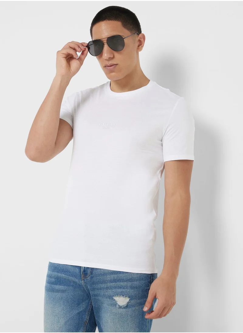 GUESS Logo Crew Neck T-Shirt