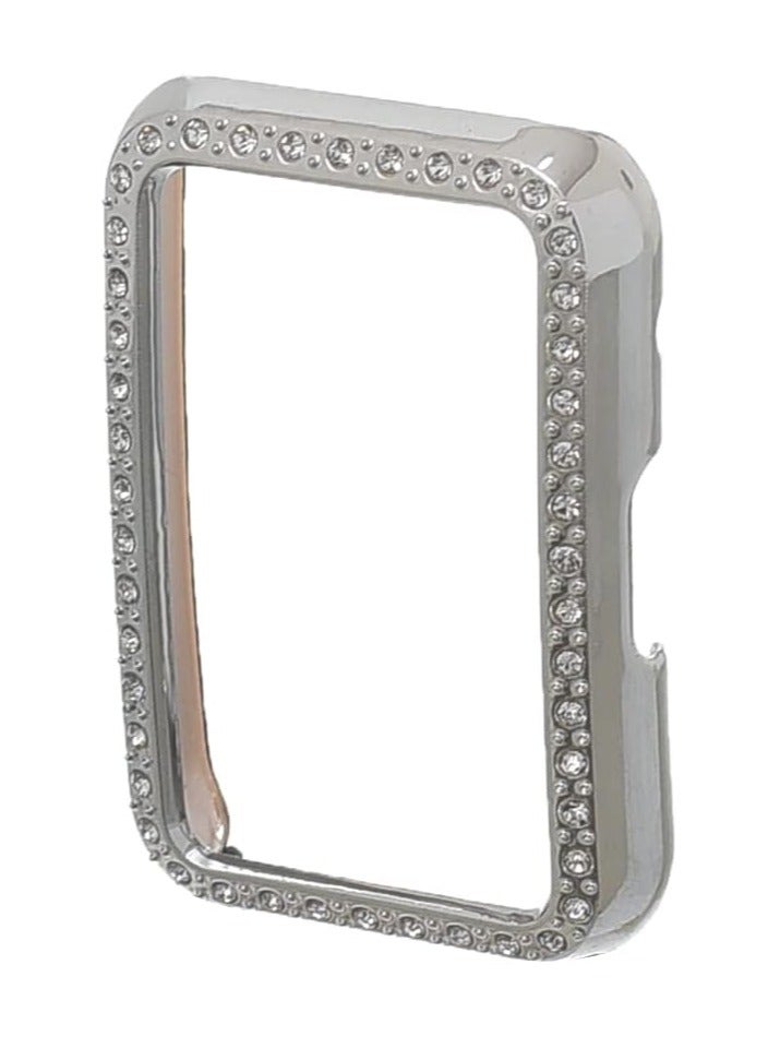 Slim Screen-Free Protective Case with Hard PC Body Shock Absorbing Crystal Diamonds for Huawei Band 8 and Huawei Band 9 - silver  - Image 3