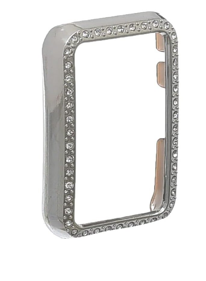 Slim Screen-Free Protective Case with Hard PC Body Shock Absorbing Crystal Diamonds for Huawei Band 8 and Huawei Band 9 - silver  - Image 2