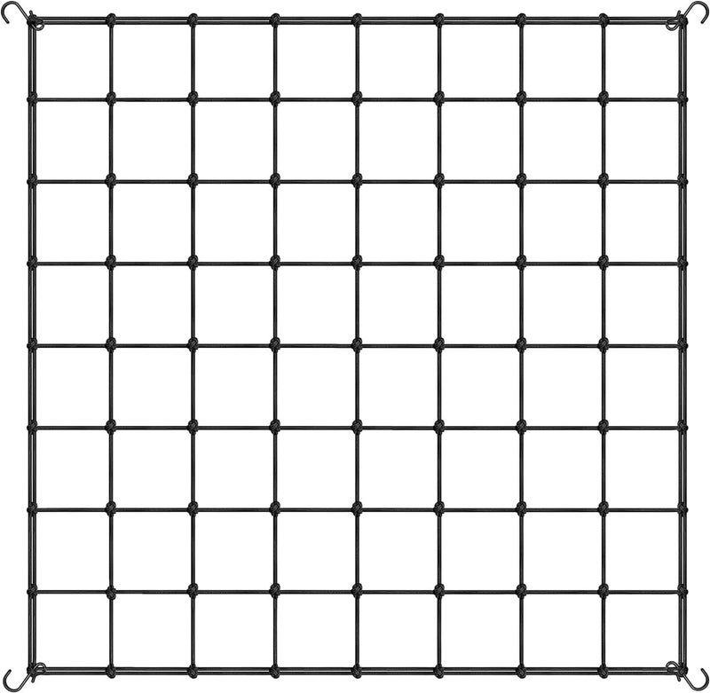 iPower 5x5FT Flexible Elastic Trellis Netting with Hooks Tent Grow Room Flowers Vegetables Climbing Plants Support 5 x 5 Black