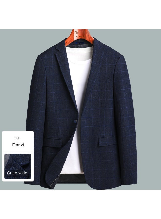 ROMON بليزر كاجوال ضيق بأزرار مفردة للرجال بتصميم مربعات عصرية، جاكيت بدلة كاجوال للرجال - Image 2