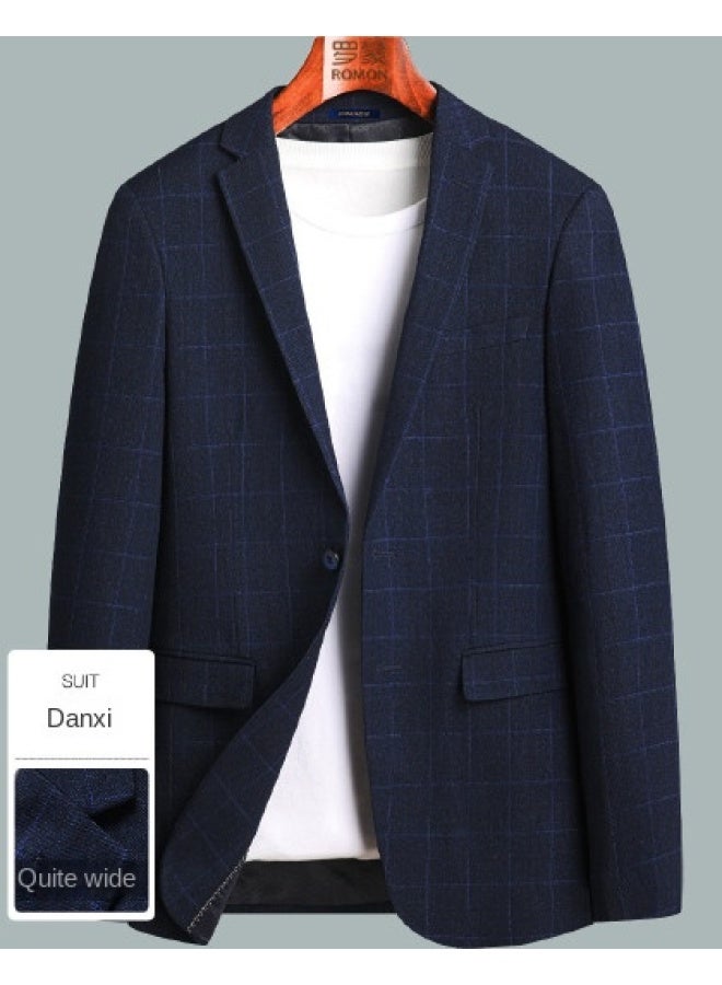 ROMON بليزر كاجوال ضيق بأزرار مفردة للرجال بتصميم مربعات عصرية، جاكيت بدلة كاجوال للرجال - Image 1