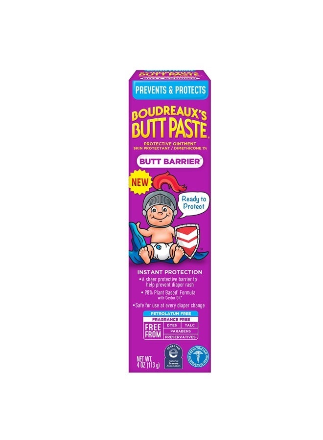 Boudreaux's Butt Paste مرهم حاجز المؤخرة، منع الطفح الجلدي، أنبوب 4 أونصات - Image 1