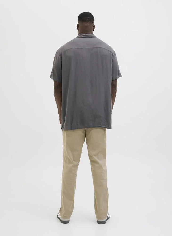 JACK & JONES Solid Regular Fit Half Sleeve Shirt