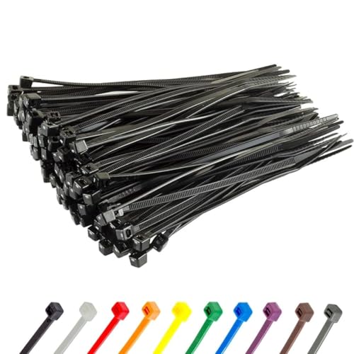 GTSE 6 Inch Black Zip Ties, 100 Pack, 40lb Strength, UV Resistant Strong Nylon Cable Ties, Self-Locking 6" Tie Wraps - Image 1