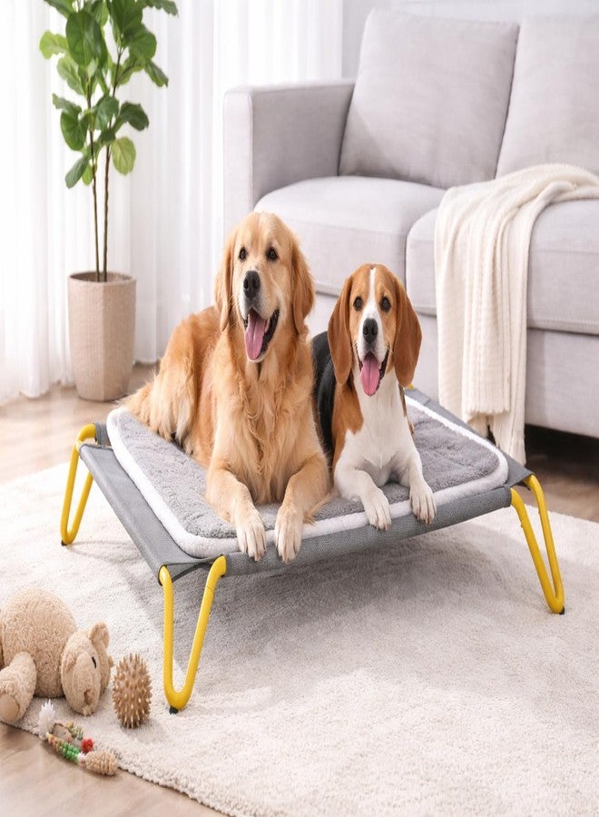 Elevated Dog Bed with Removable Cushion, Cooling Raised Pet Cot, Breathable Mesh Dog Bed, Washable Soft Mat, Durable Metal Frame, Indoor Outdoor Raised Pet Bed for Small Medium Dogs - Image 5